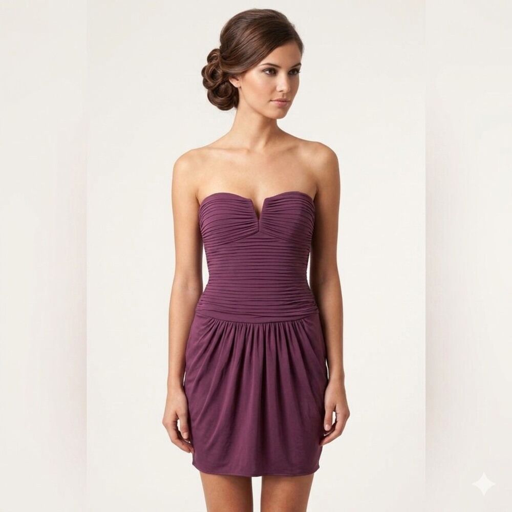 BCBG- Strapless Plum Mini Dress (S)